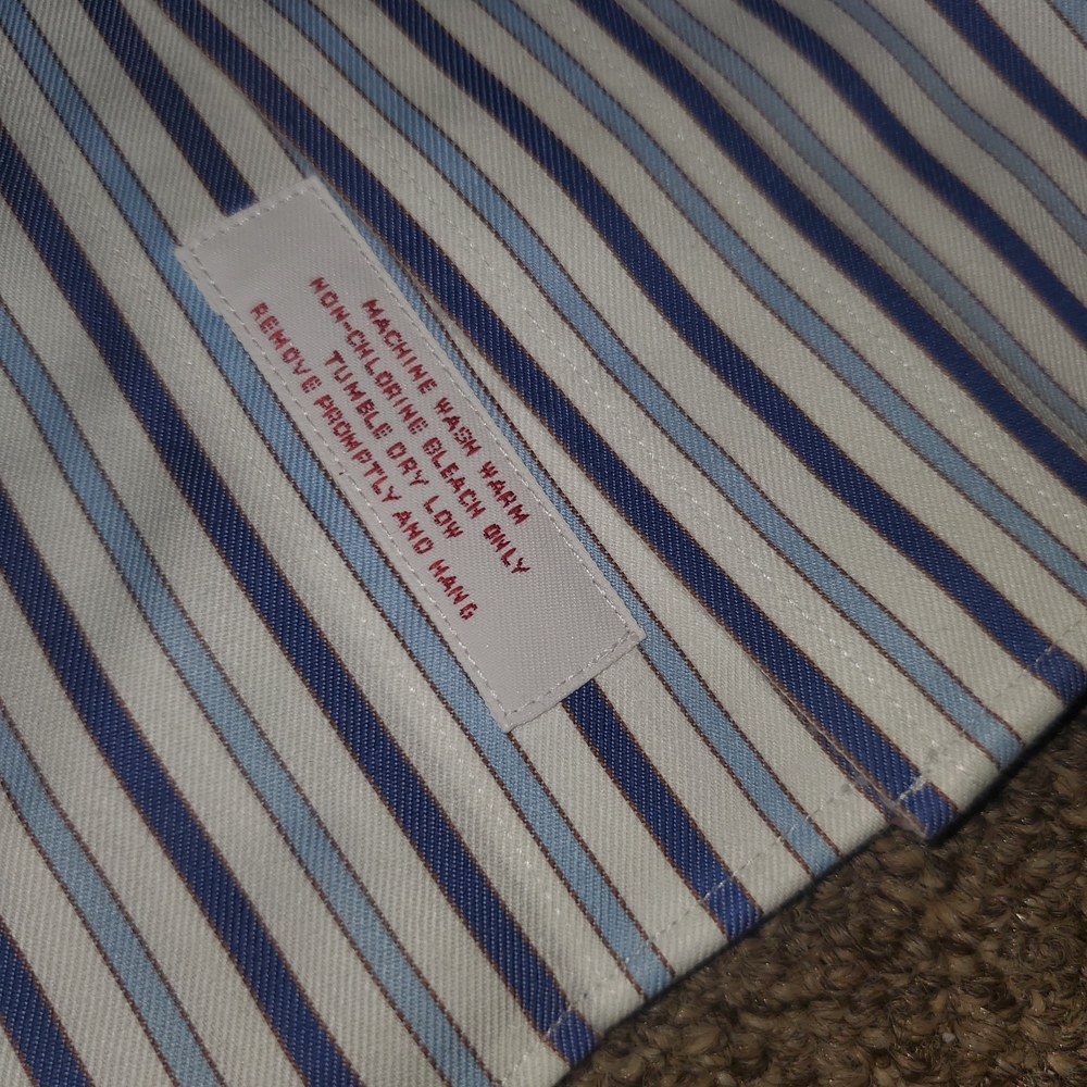 Brooks Brothers Mens 17.5-4/5 Non-Iron Traditional Fit Stripe Dress Shirt - Picture 7 of 9